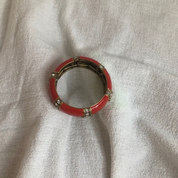 JCrew Cabochon Stretch Bracelet Vibrant Flame Color - Picture 3 of 4